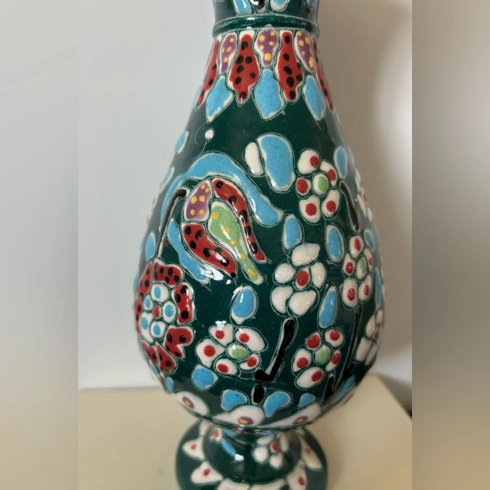 Vintage Kütahya Vase Art Turkish Pottery Vase - Picture 3 of 5